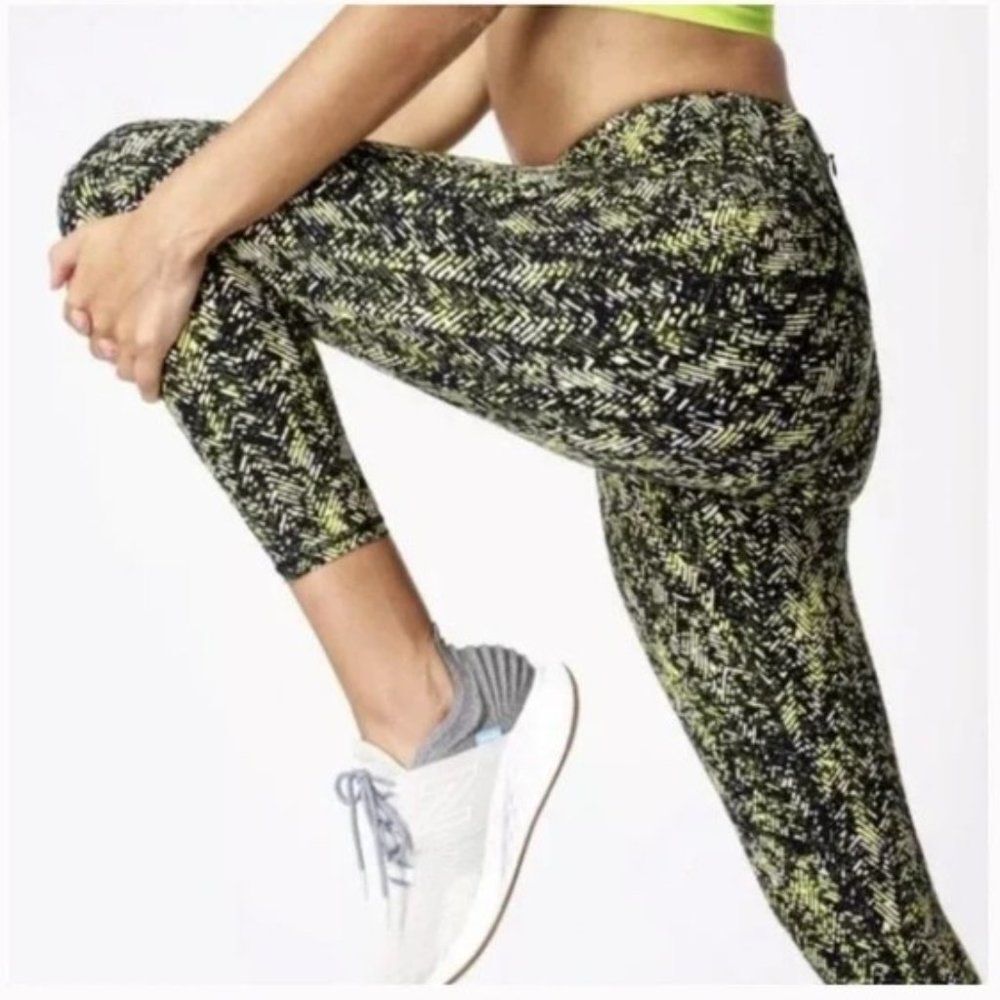 Sweaty Betty Power 7/8 Workout Leggings in Herringbone Print Size XXL